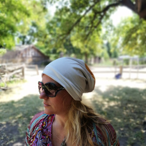 Women's patchwork universal white hat