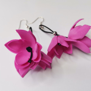 delicate floral  pink earrings