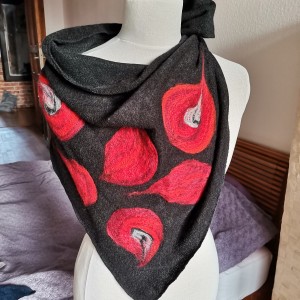 black handmade shawl wool winter